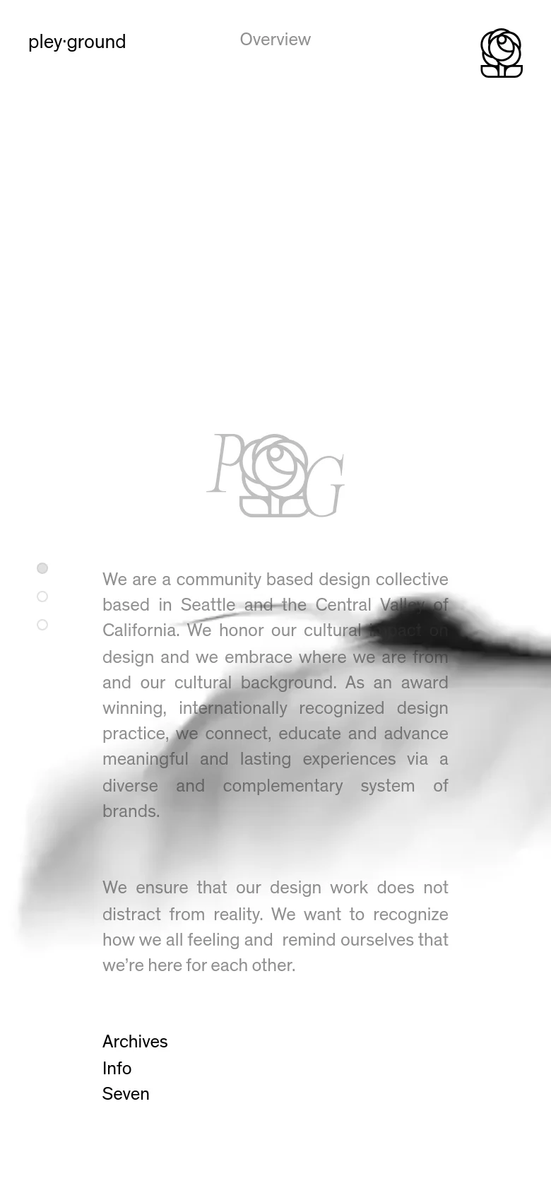 The mobile version maintains the minimalist white aesthetic but stacks elements vertically for a narrow viewport. The central butterfly and rose imagery remains the focal point, with the introductory text and navigation links positioned below the graphic to ensure readability on a small screen.