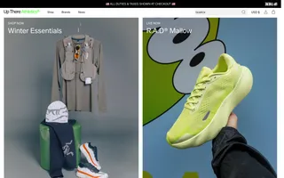 Up There Athletics homepage website preview
