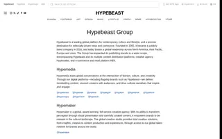 Hypebeast homepage website preview