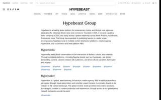 Hypebeast homepage website preview