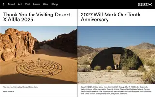 Desert X homepage website preview