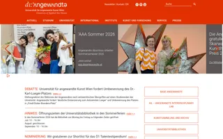 Die Angewandte homepage website preview
