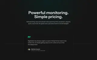 Laravel Nightwatch homepage website preview