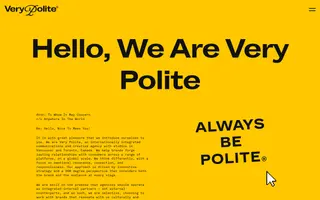Very Polite homepage website preview
