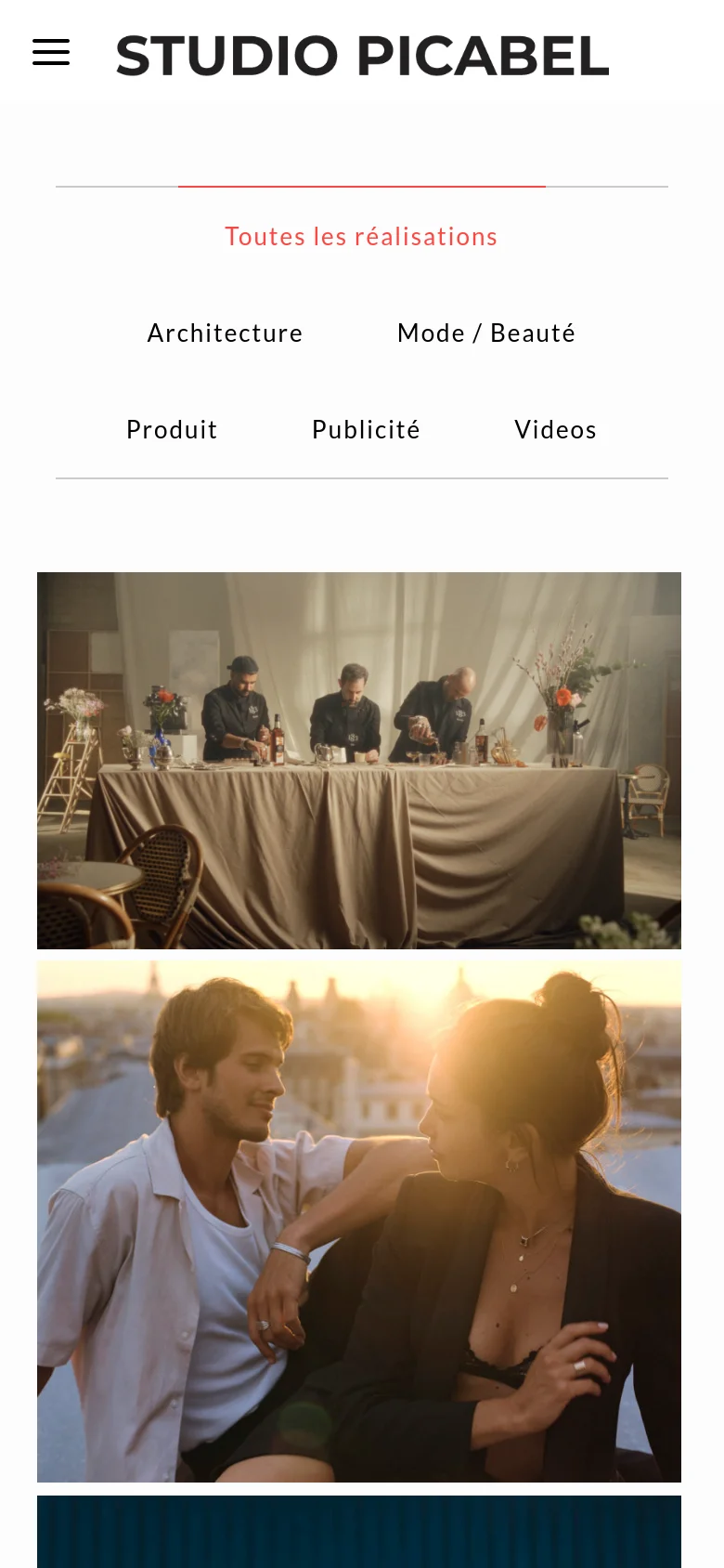 Studio Picabel Portfolio mobile website screenshot