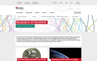 University of Reading homepage website preview