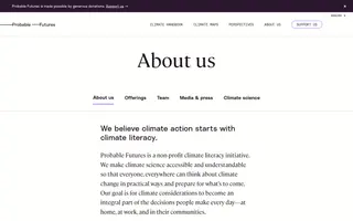 Probable Futures homepage website preview
