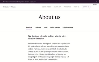 Probable Futures homepage website preview