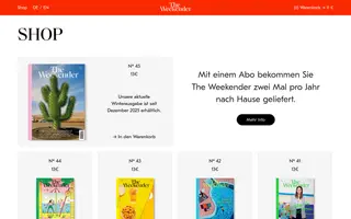 The Weekender homepage website preview