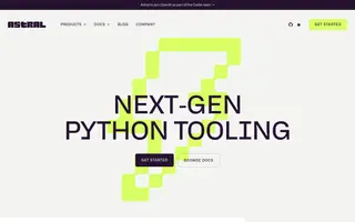 Astral homepage website preview