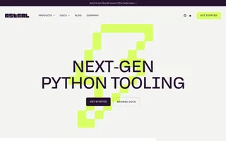 Astral homepage website preview