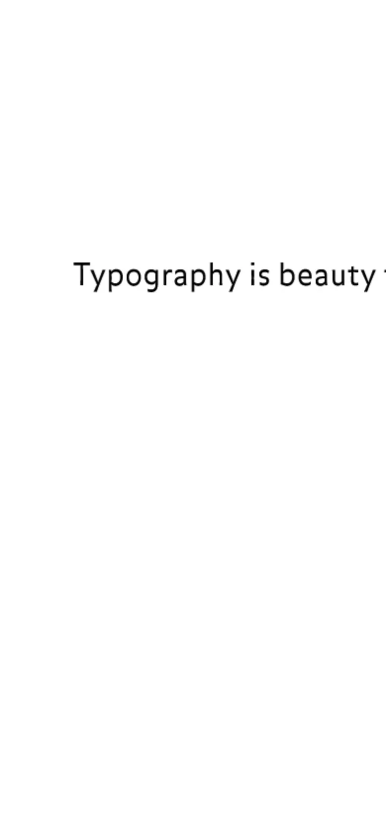 The mobile version maintains the minimalist white layout but scales the centered elements for a vertical screen. The two primary image links, including the typography quote, are stacked vertically to fit the narrow viewport.