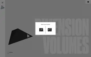 Dimension Volumes homepage website preview