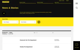 Paratech homepage website preview
