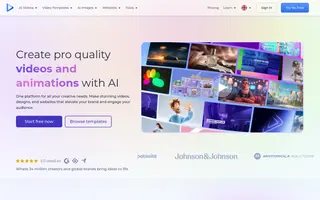 Renderforest homepage website preview