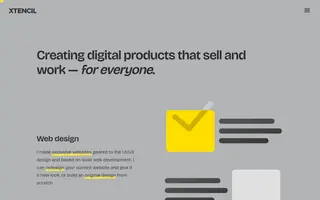 Xtencil homepage website preview