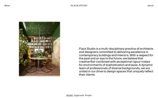 Flack Studio homepage website preview