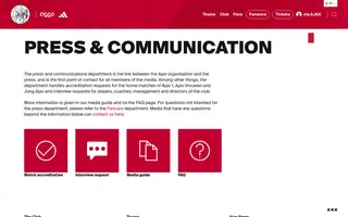 Ajax homepage website preview