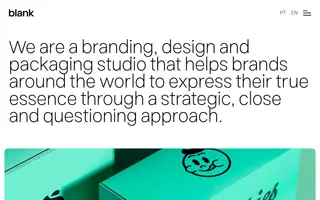 Blank Design Studio homepage website preview