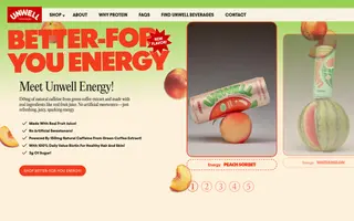 Unwell Beverages homepage website preview