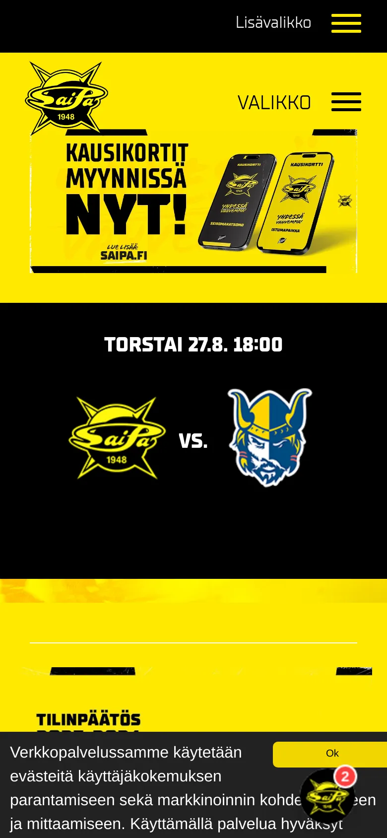 SaiPa Home / Landing mobile website screenshot