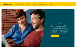 PostFinance homepage website preview