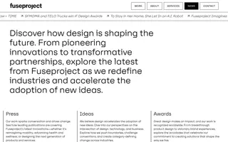 Fuseproject homepage website preview