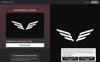 Mumford & Sons homepage website preview
