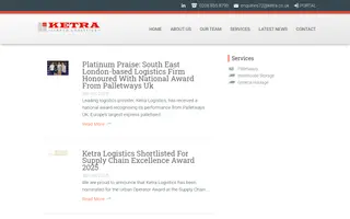 Ketra Logistics homepage website preview