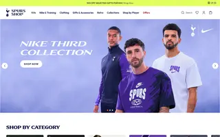 Spurs Shop homepage website preview