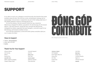Vietnamese Typography homepage website preview