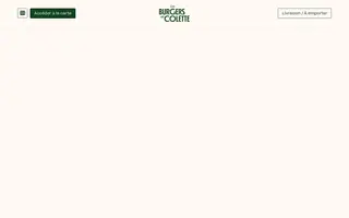 Les Burgers de Colette homepage website preview