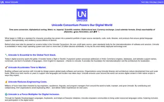 Unicode homepage website preview