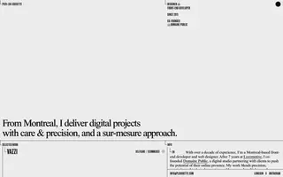 Pier-Luc Cossette homepage website preview