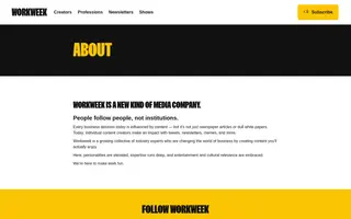 Workweek homepage website preview
