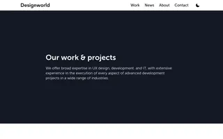 Designworld homepage website preview