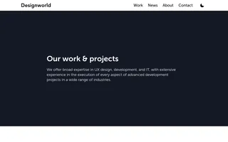 Designworld homepage website preview