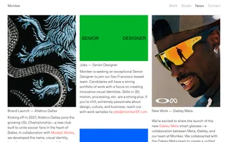 Moniker homepage website preview