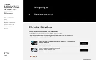 Centre Chorégraphique National de Caen en Normandie homepage website preview