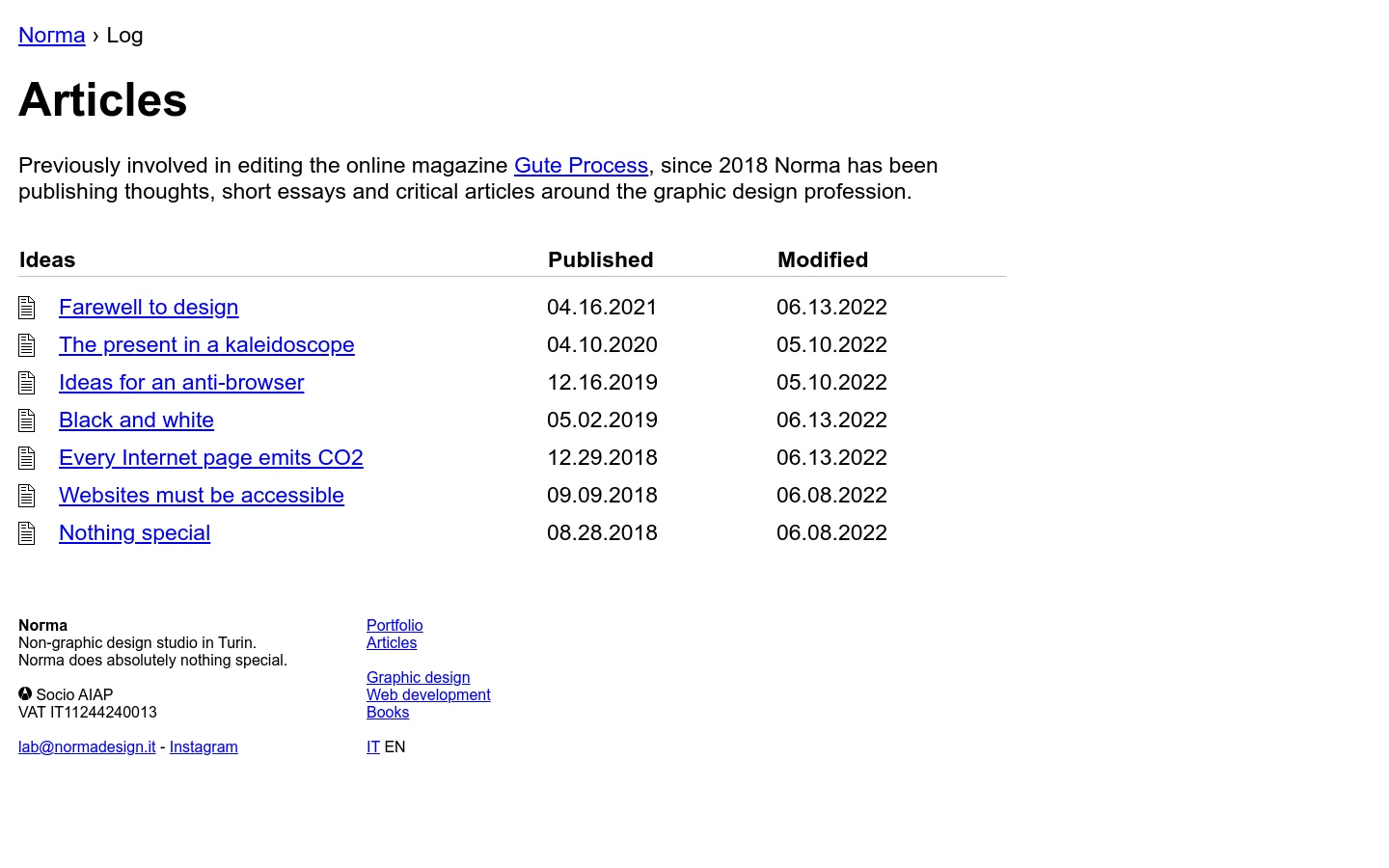 Norma Blog / Article desktop website screenshot