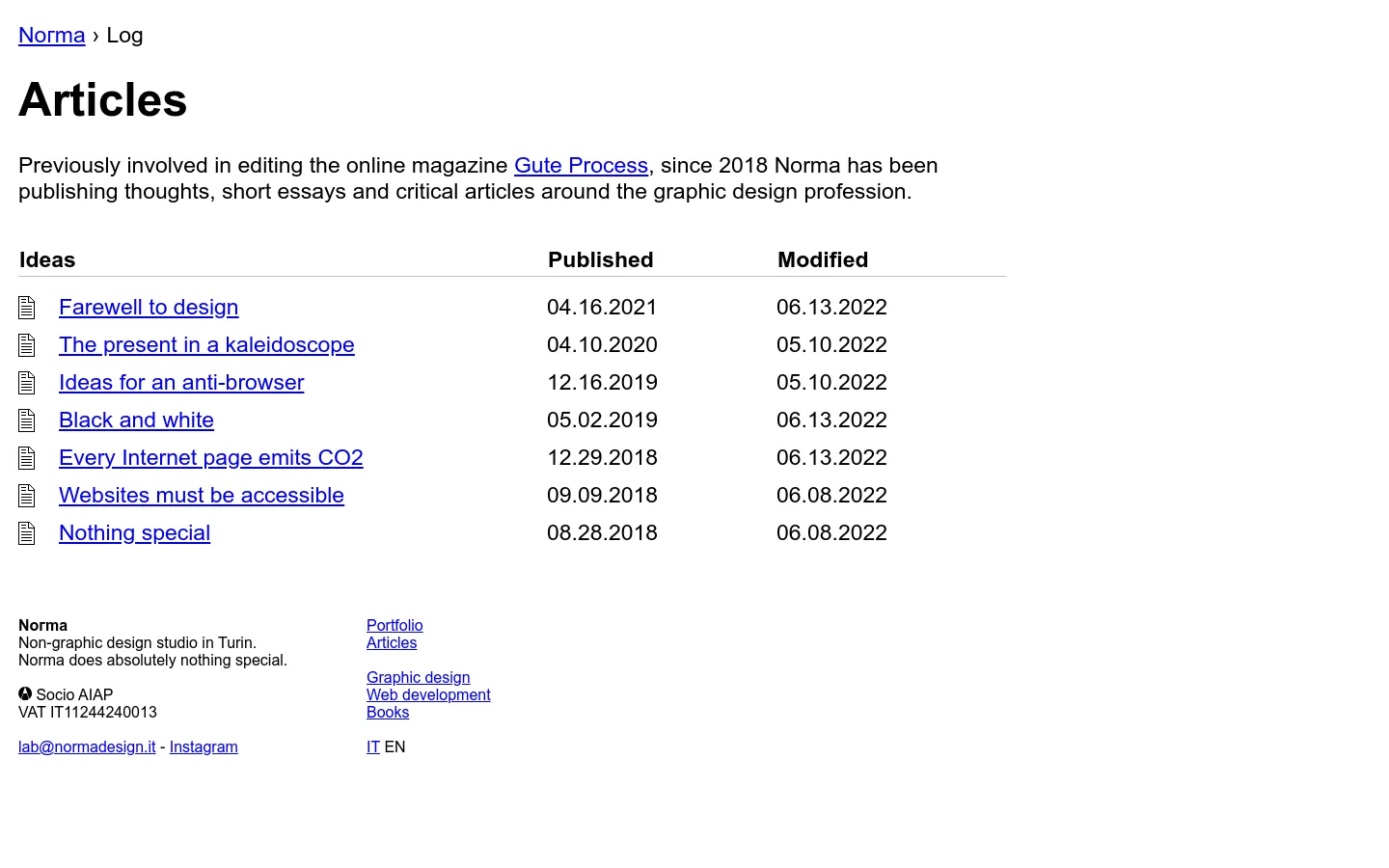 Norma Blog / Article desktop website screenshot