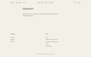 Space of Time homepage website preview