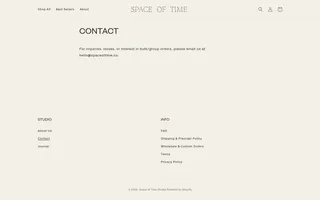 Space of Time homepage website preview