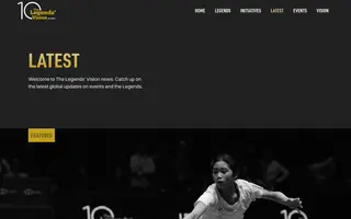 The Legends’ Vision for Badminton homepage website preview