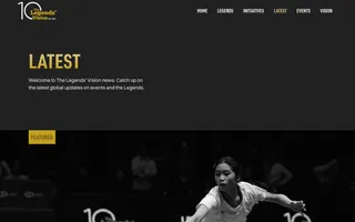 The Legends’ Vision for Badminton homepage website preview