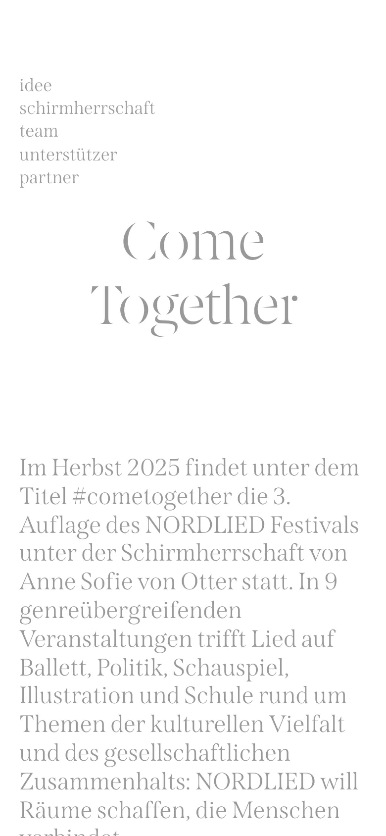 Nordlied About Us mobile website screenshot
