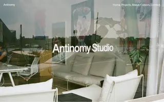 Antinomy Studio homepage website preview