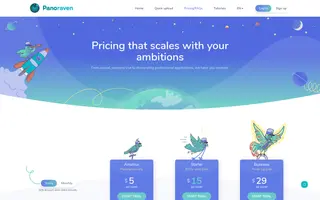 Panoraven homepage website preview