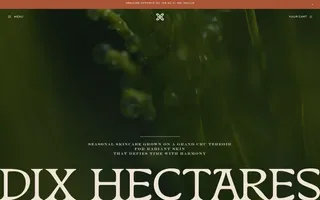 Dix Hectares homepage website preview