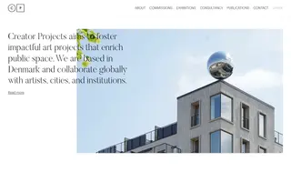 Creator Projects homepage website preview